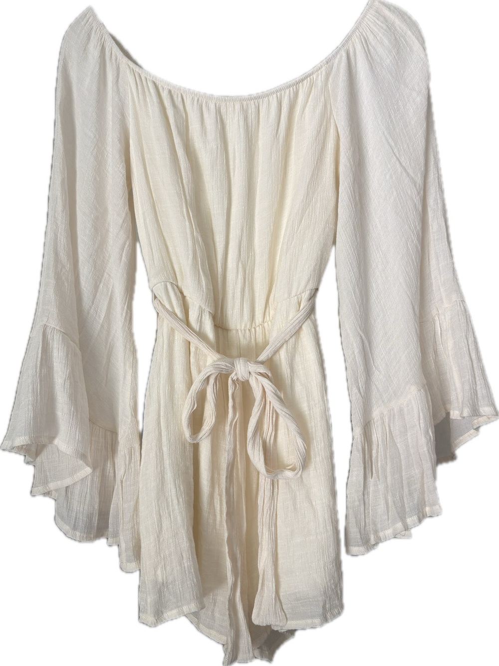 Altar’d State Ivory/Cream Gauze Bell Sleeve Romper — Size Medium - Picture 3 of 4